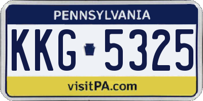 PA license plate KKG5325