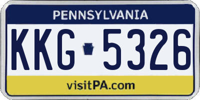 PA license plate KKG5326