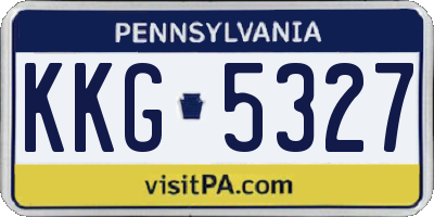 PA license plate KKG5327