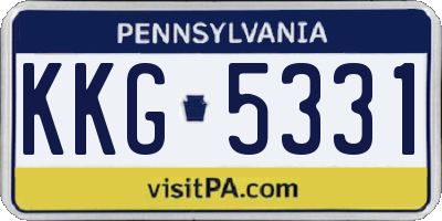PA license plate KKG5331