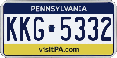 PA license plate KKG5332