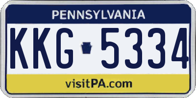PA license plate KKG5334