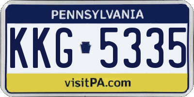 PA license plate KKG5335
