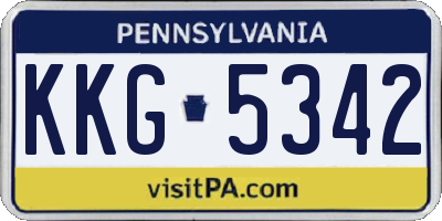 PA license plate KKG5342