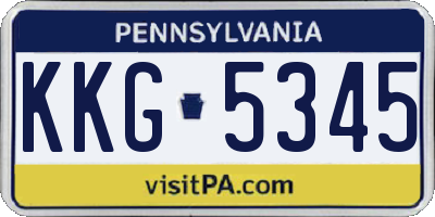 PA license plate KKG5345