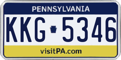 PA license plate KKG5346