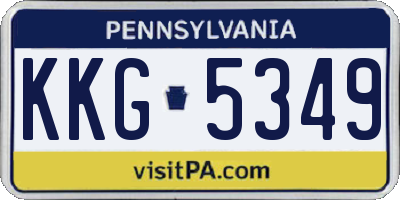 PA license plate KKG5349
