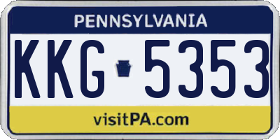 PA license plate KKG5353