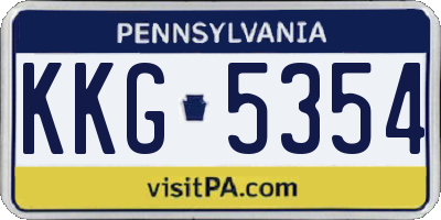 PA license plate KKG5354
