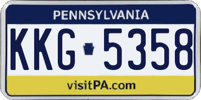 PA license plate KKG5358