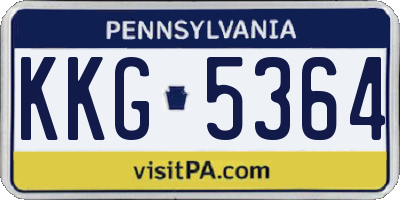 PA license plate KKG5364