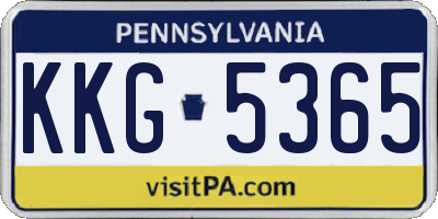 PA license plate KKG5365