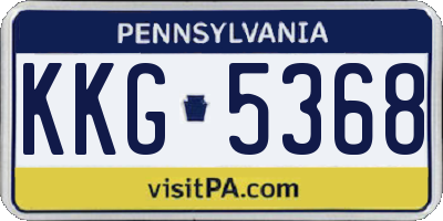 PA license plate KKG5368