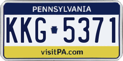 PA license plate KKG5371