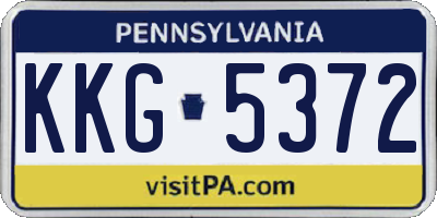 PA license plate KKG5372
