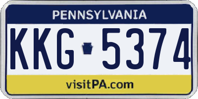 PA license plate KKG5374