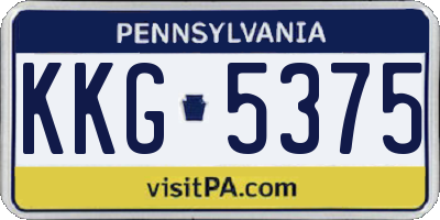 PA license plate KKG5375