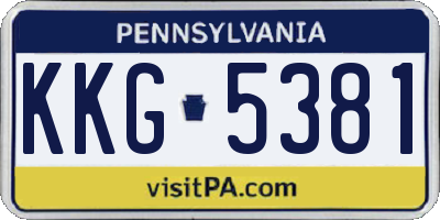 PA license plate KKG5381