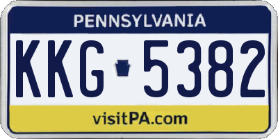 PA license plate KKG5382