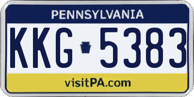 PA license plate KKG5383
