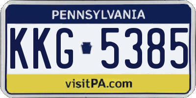 PA license plate KKG5385