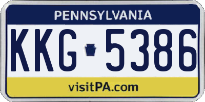 PA license plate KKG5386