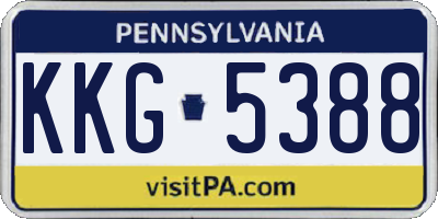 PA license plate KKG5388