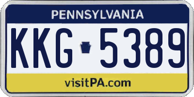 PA license plate KKG5389