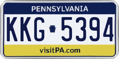PA license plate KKG5394