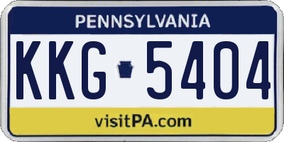 PA license plate KKG5404