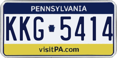 PA license plate KKG5414