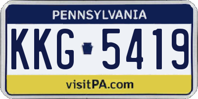 PA license plate KKG5419