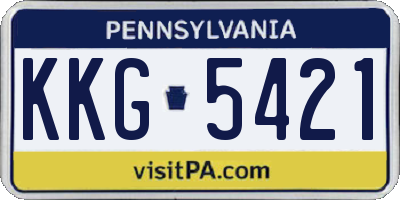 PA license plate KKG5421