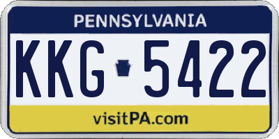 PA license plate KKG5422