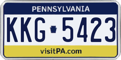 PA license plate KKG5423