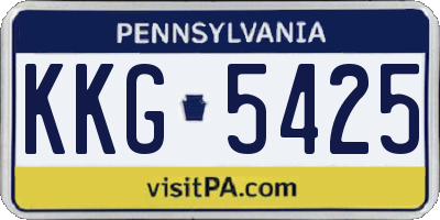 PA license plate KKG5425