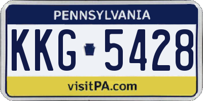 PA license plate KKG5428