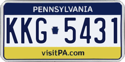 PA license plate KKG5431