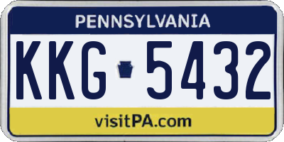 PA license plate KKG5432