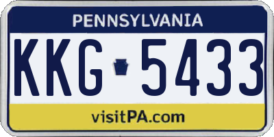PA license plate KKG5433