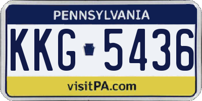 PA license plate KKG5436