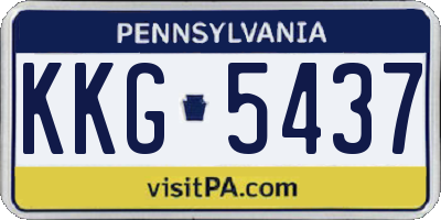 PA license plate KKG5437