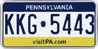 PA license plate KKG5443