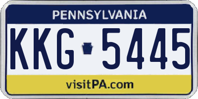 PA license plate KKG5445