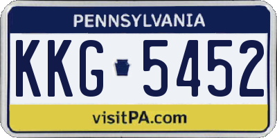 PA license plate KKG5452