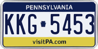 PA license plate KKG5453