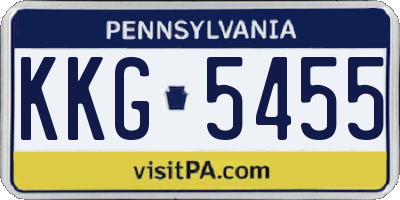 PA license plate KKG5455
