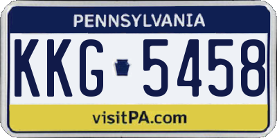PA license plate KKG5458