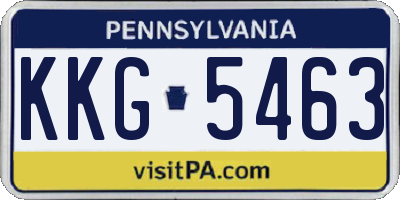PA license plate KKG5463