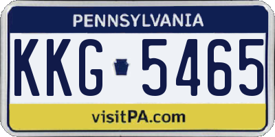 PA license plate KKG5465